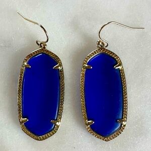 Elegant Blue and Gold Earrings